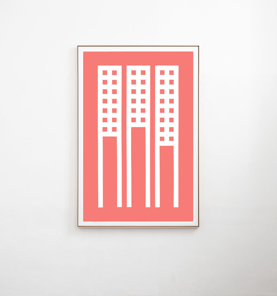 Jürgen Bauer, artwork, Building Blocks Inverse, 2024, acrylic on canvas, 130 x 90 cm