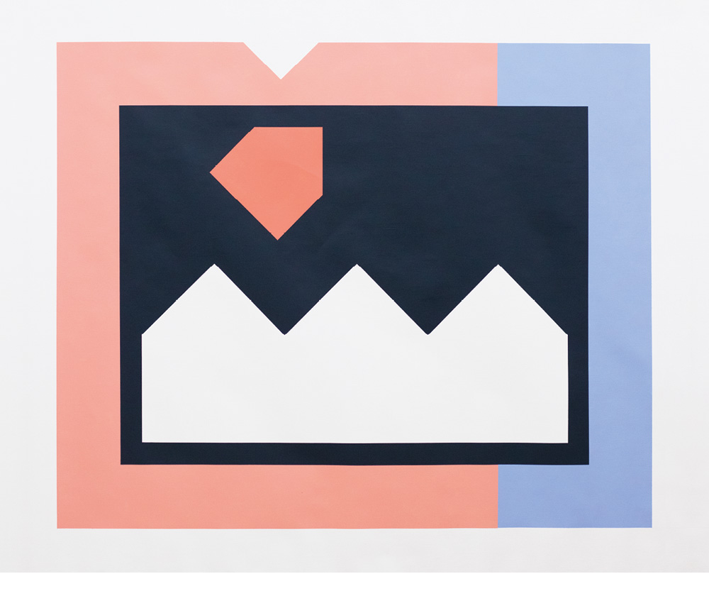 Picture of an artwork on canvas, House Repetition (Big Teeth), 2020, acrylic on canvas, 138 × 178 cm