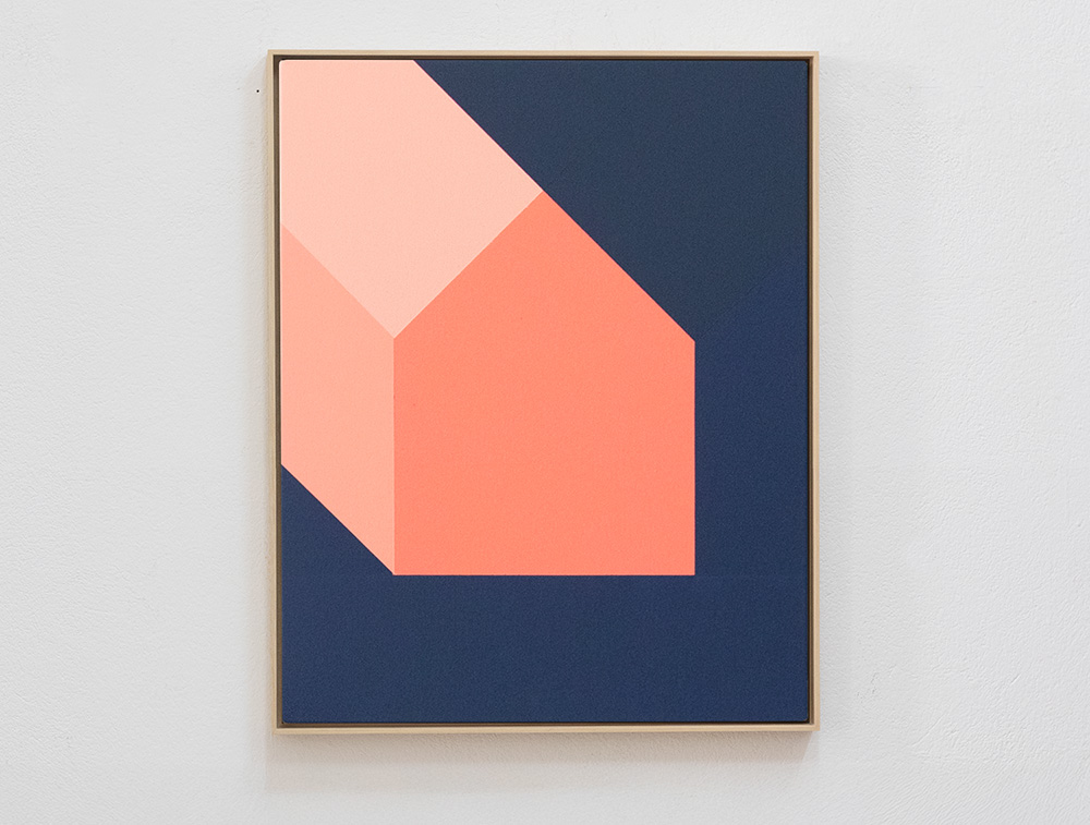 Picture of an artwork on canvas named House Displacement (DB), acrylic on canvas, 50 x 40 cm by artist Jürgen Bauer